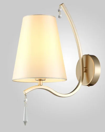 Бра RENATA AP1 GOLD Crystal Lux бежевый на 1 лампа, основание золотое в стиле арт-деко  фото 2
